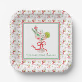 Assiettes En Carton Watercolor Merry Mahjong Christmas Cocktail Party (Recto)