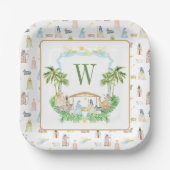 Assiettes En Carton Watercolor Nativity Monogram Crest Christmas (Recto)