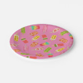 Assiettes En Carton Watercolor Popsicles fête d'été (Angle)