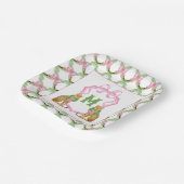 Assiettes En Carton Watercolor Preppy Leopard Monogram Crest (Angulaire)