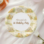 Assiettes En Carton Watercolor Safari Animals First Birthday<br><div class="desc">A soft and charming safari-themed design featuring gentle watercolor animals surrounded by delicate wildflowers and botanical greenery. Sweet lions, giraffes, elephants, and zebras create a whimsical storybook scene in warm neutral tones of beige, cream, and soft sage. The elegant arch layout and botanical details give this design a timeless and...</div>