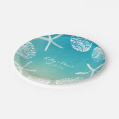 Assiettes En Carton Watercolor Seashells Summer Beach Mariage (Angle)