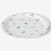 Assiettes En Carton Watercolor Snowflakes Christmas Plate (Angle)