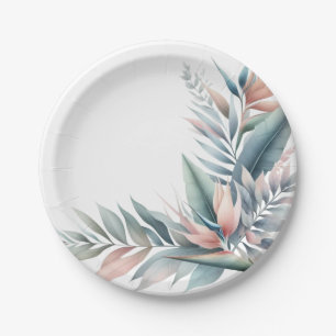 Assiettes En Carton Watercolor Tropical Dream