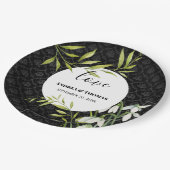 Assiettes En Carton Watercolor White Snowdrops et Laurel Damask (Angle)