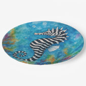 Assiettes En Carton Watercolor Zebra Seahorse (Angle)