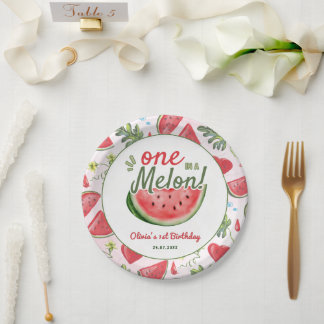 Assiettes En Carton Watermelon 1er anniversaire Summer Party Plaque pa