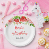 Assiettes En Carton Watermelon and Pomegranate Birthday (Fête)