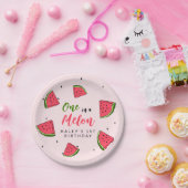 Assiettes En Carton Watermelon Cute One in a Melon 1st Baby Birthday P (Fête)