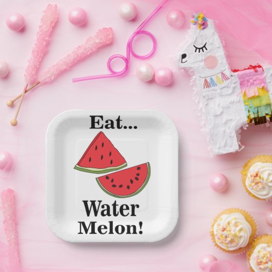 Assiettes En Carton Watermelon Fruit Funny Tropical Summer Party (Fête)