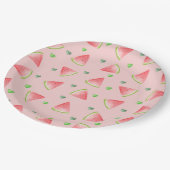 Assiettes En Carton Watermelon Love Motif (Angle)