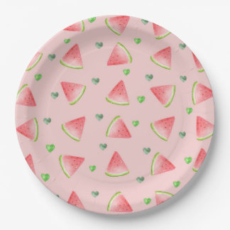 Assiettes En Carton Watermelon Love Motif