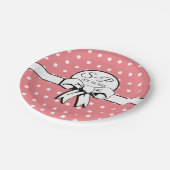 Assiettes En Carton Watermelon rose blanc Pois Bow Personnalisé (Angle)