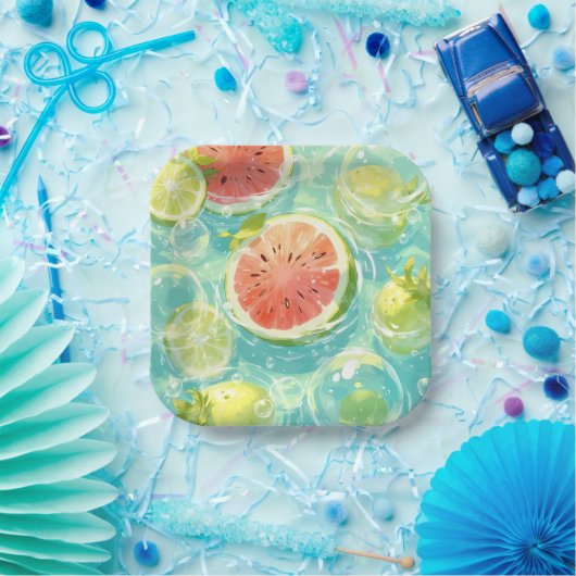 Assiettes En Carton Watermelon Splash (Fête)