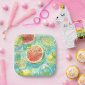 Assiettes En Carton Watermelon Splash (Fête)