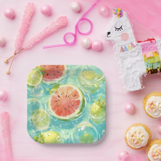 Assiettes En Carton Watermelon Splash (Fête)