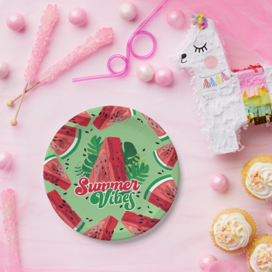 Assiettes En Carton Watermelon Summer Vibes (Fête)