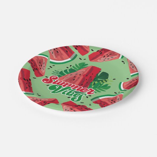 Assiettes En Carton Watermelon Summer Vibes (Angle)