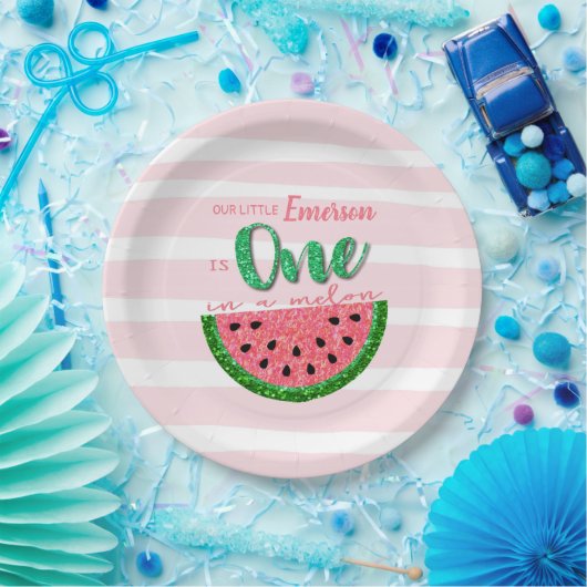Assiettes En Carton Watermelon, un dans une plaque papier d'invitation (Fête)