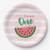 Assiettes En Carton Watermelon, un dans une plaque papier d'invitation (Devant)