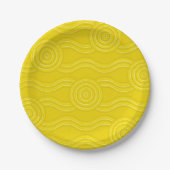 Assiettes En Carton Wattle Australian Dreamtime River Motif (Devant)