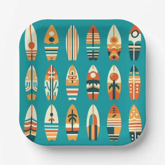 Assiettes En Carton Wave Riders (Recto)