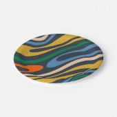 Assiettes En Carton Wavy Loops Retro Moderne Motif Abstrait (Angle)