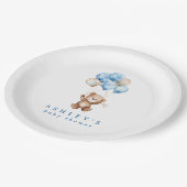 Assiettes En Carton We Can Bearly Wait Blue Boy Bear Baby Shower (Angle)