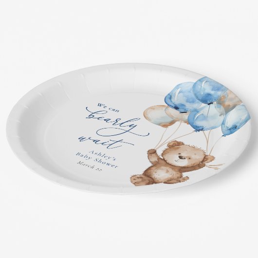 Assiettes En Carton We Can Bearly Wait Teddy Bear Baby Shower (Angle)