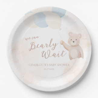 Assiettes En Carton We Can Bearly Wait | Teddy Bear Boy Baby Shower