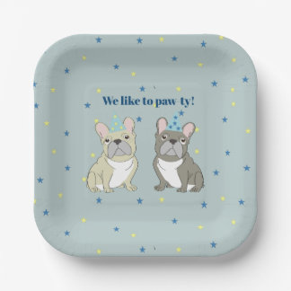 Assiettes En Carton We like to paw-ty!  French, bulldog
