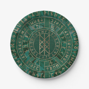 Assiettes En Carton Web de Wyrd - malachite, cuir et or