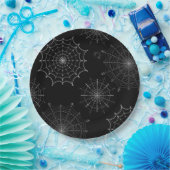 Assiettes En Carton Webs d'araignées d'Halloween noir et blanc (Fête)