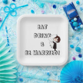 Assiettes En Carton Wedding Bride and Groom Humor (Fête)