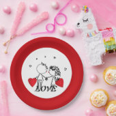 Assiettes En Carton Wedding , day Valenine , love (Fête)