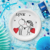 Assiettes En Carton Wedding , day Valenine , love (Fête)