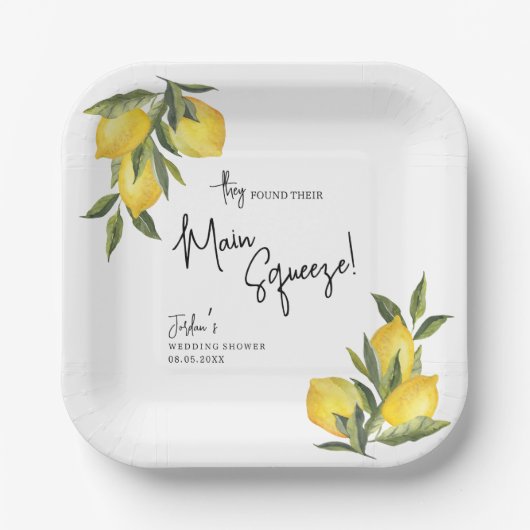 Assiettes En Carton Wedding shower citron Squeeze principal trouvé (Recto)