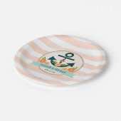 Assiettes En Carton Wedding shower d'Ancres nautiques de Corail et de  (Angle)