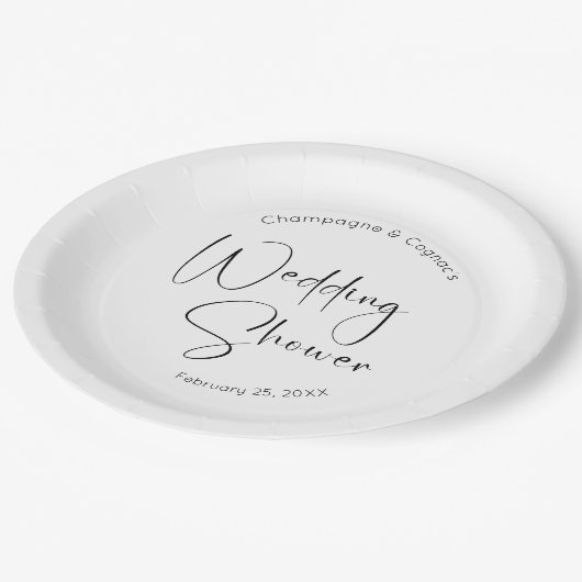 Assiettes En Carton Wedding shower de script moderne (Angle)