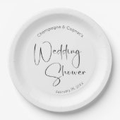 Assiettes En Carton Wedding shower de script moderne (Devant)