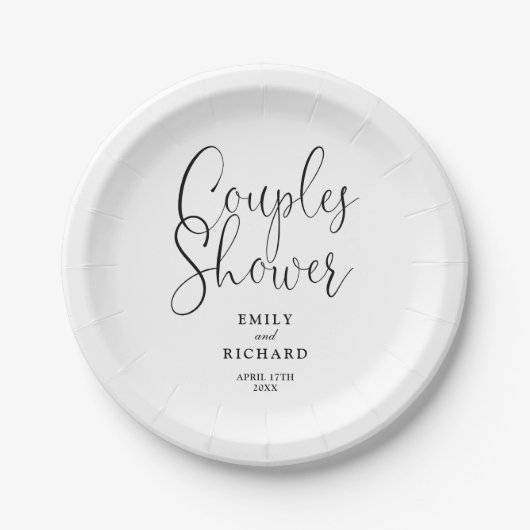 Assiettes En Carton Wedding shower nuptiale des couples noirs et blanc (Devant)