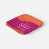 Assiettes En Carton Week-end de Bachelorette Rétro Rose & Orange Sunse (Angulaire)