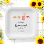 Assiettes En Carton Week-end de bikini de plage de célibataire 