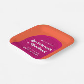 Assiettes En Carton Week-end de célibataire rétro Coucher de soleil ro (Angulaire)