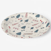 Assiettes En Carton Week-end de ski d'Apres Champagne rose (Angle)