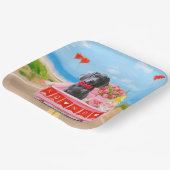 Assiettes En Carton Weimaraner Chien Valentine's Day Coeurs de camion (Angulaire)