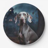 Assiettes En Carton Weimaraner Halloween effroi (Devant)
