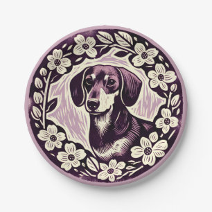 Assiettes En Carton Weiner Chien Dachshund Chiens de saucisse animal d