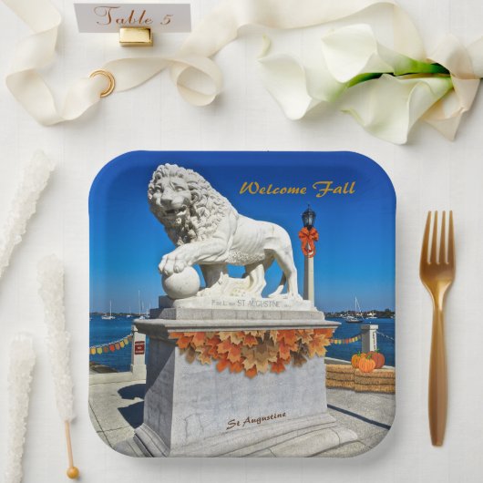 Assiettes En Carton Welcome Fall Coastal St Augustine Floride (Mariage)