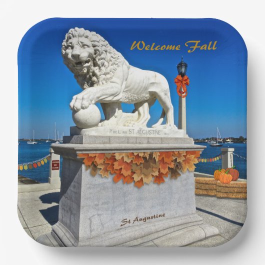 Assiettes En Carton Welcome Fall Coastal St Augustine Floride (Recto)